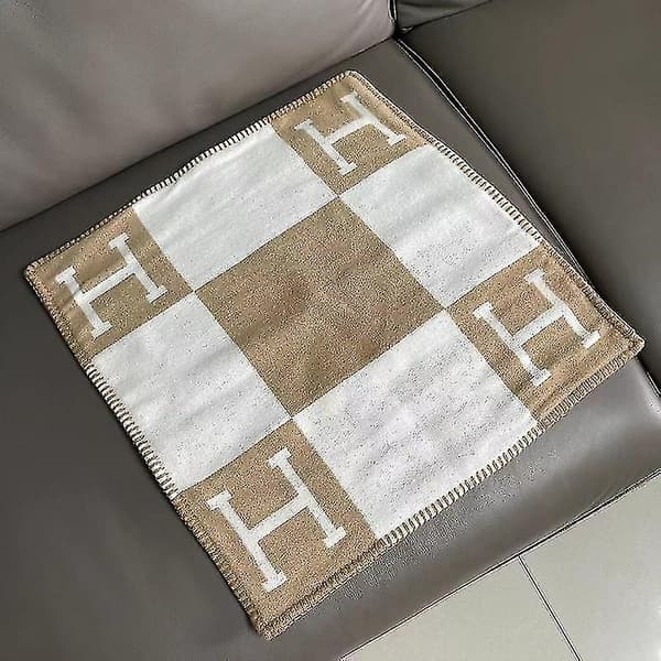 45x45cm H-bokstav Ull Kasmirs Örngott Våningssäng Soffa Flygplan Khaki
