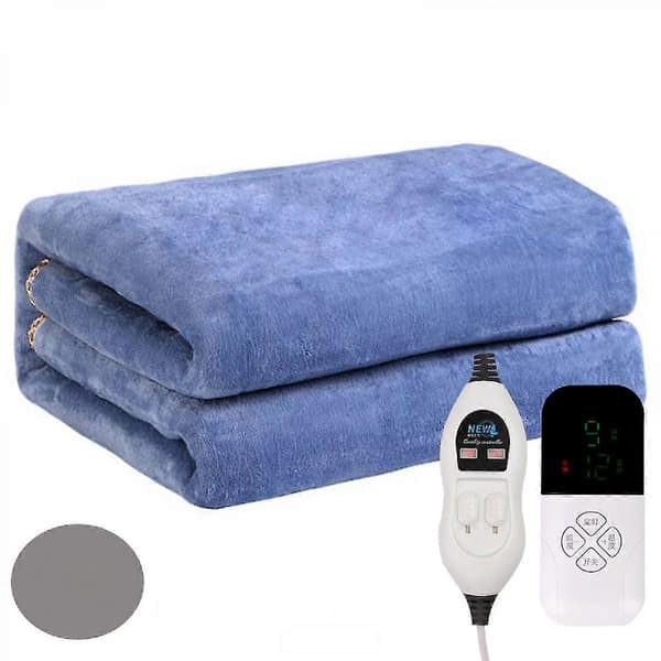 SBMLV-Lämmitetty sähköpeitto - Pehmeä uurrettu fleece nopea lämmitys 9 lämmitystasolla (Tummanharmaa)