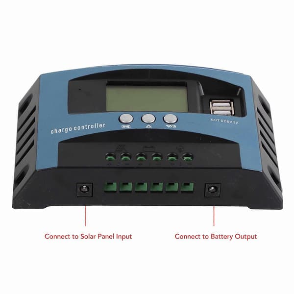 Solar Charge Controller 12V 24V Intelligent Identification MPPT Opladning LCD Display Solpanel Opladningsregulator 60A (20A Afladning)