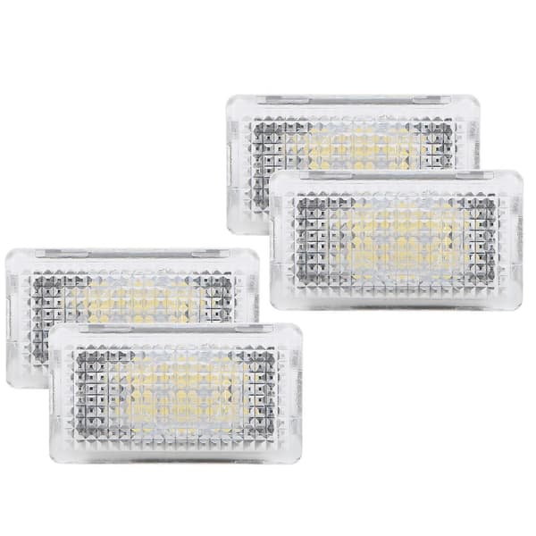 4 stk. Bilfodrumslys Ultra Bright Atmosphere Lampe Erstatning for Tesla Model 3 2018-2021 Hvid