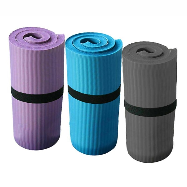 Yoga Pilates matta Tjock träningsgym Halkfri träningsmatta 15 mm Fitness mattor Blue