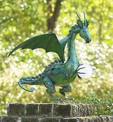 Grønn Drage Statue Med Solar Perle green