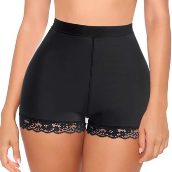 Kvinnor Body Shaper Vadderad rumpa ifter Trosa Butt Hip Enhancer Fake Bum Shapwear Shorts Push Up Shorts Black L