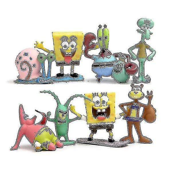 Ny 8 st/set Spongebob Actionfigurer Leksak