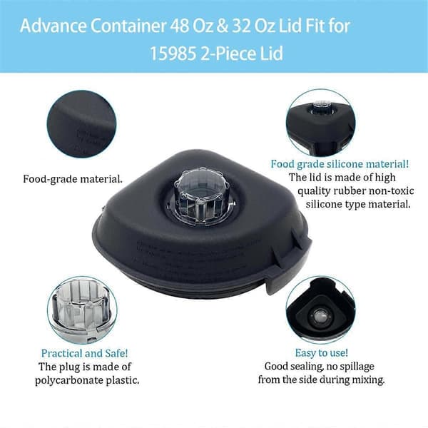 Til Advance Containerlåg 48 Oz & 32 Oz, til VM0145, The Quiet One, Drink Machine Advance Blender Toplåg