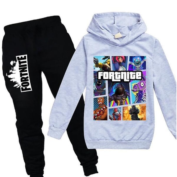 Barn Fortnite Långärmad Hoodie Byxor Kostym Sportkläder Outfit 140cm