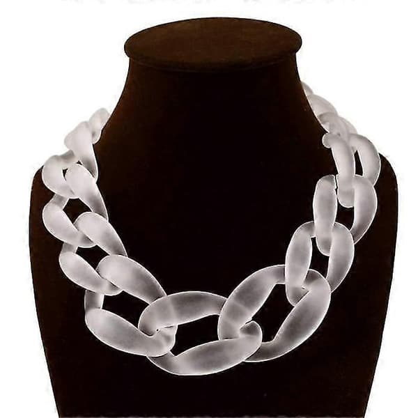 Vintage Resin Lackingone Akryl Krave Chunky Choker Statement Bib Kæde Halskæde Vedhæng