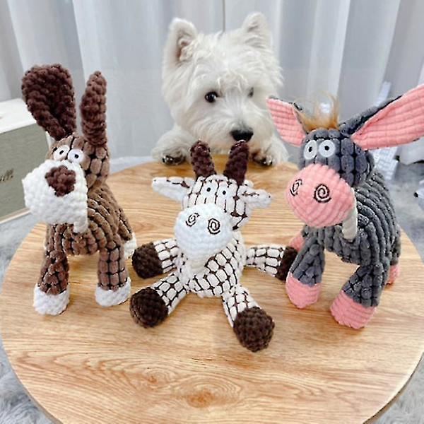 3-pack Oändligt Hållbara, Robusta Åsna-Squeaky Hundleksaker För Aggressiva Tuggare, Fyllda Hundleksaker Plysch Hundleksak 3Pcs