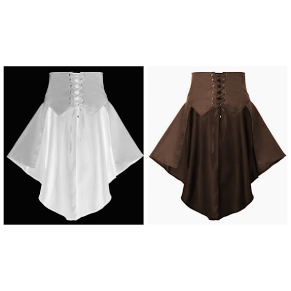 Viktorianisk Burlesk Kjol Gotisk Steampunk Korsett Kostym Punk Svart Bustle Kjolar C2 XS-punk skirt