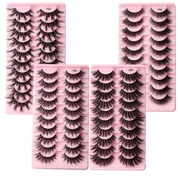 Nya fransar Mink Lösögonfransar Naturligt utseende Wispy Clear lash and Falska ögonfransar Fluffiga 3D Curly Strip Cat Eye Fransar B