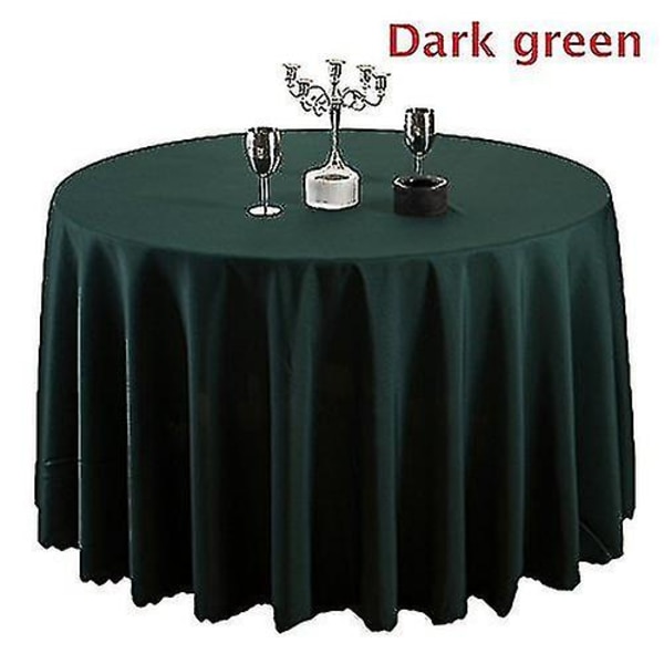 Polyester Rund Bordsduk Bröllop Hotell Dekoration Bordsduk Matbordsskydd Grön 2.8M