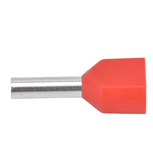 100 STK Isolerede Ferrule Terminal Kobberrør PVC Krympeforbinder til 2x18AWG Ledning TE1008