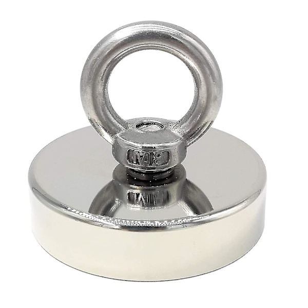 Superstark Neodymmagnet 120 kg - Stark magnet - Idealisk för magnetfiske - 60 mm med neodymöga