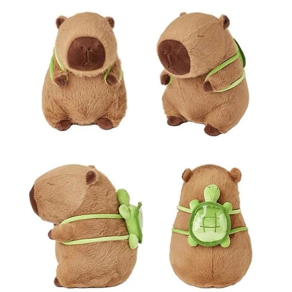 Kapibara plyschleksak simulering kapibara anime fluffig leksak kawaii plyschdocka söta gosedjur mjuk docka gosedjur present barnleksaker Capybara with bag 23cm