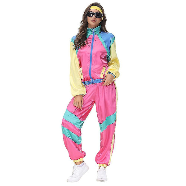 80'er Unisex Kostume Retro Træningsdragt 90'er Hip Hop Kostumer Sæt Festgaver Women XL
