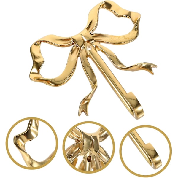 Rosett Krok Sängrumsdekor Dekoration för sovrums klädhängare Hatthängare Sticky Wall Krokar Handdukskrok Mässing Klädkrok Pilkläder Krok Bright Gold