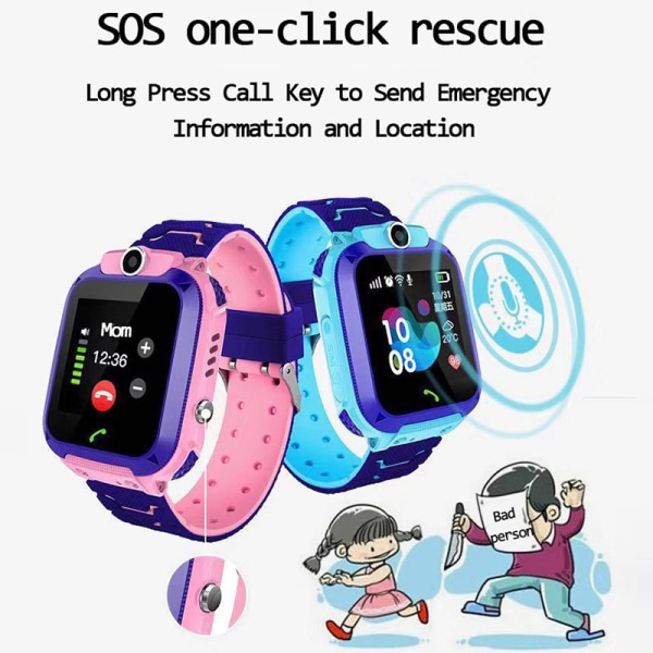 Q12 Smart Watch för barn SOS Watch Vattentät IP67 Barnpresent