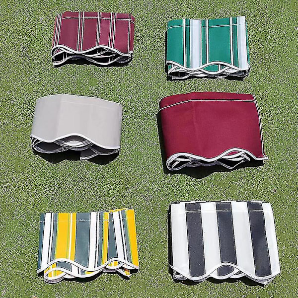 Born Pretty 2,5m/3m/3,5m/4m/5m Butiks Banner Udskiftning Vandtæt Stof Striber Bølget Kappe Solsejl Baldakin Terrasse Markise Custom Color (W)282cm x (L)23cm