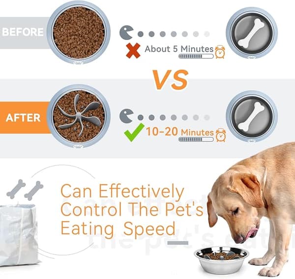 Anti-Glutton Hundebolle, Sakte Spisetilbehør for Gluttoner, Sep