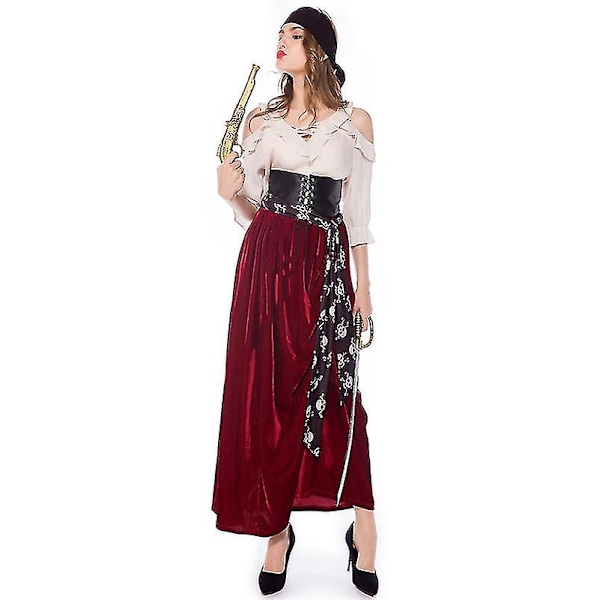 Pirates Of The Caribbean -asu Elizabeth Cosplay Halloween Naamiaisasu Karnevaaliasu Naisille M