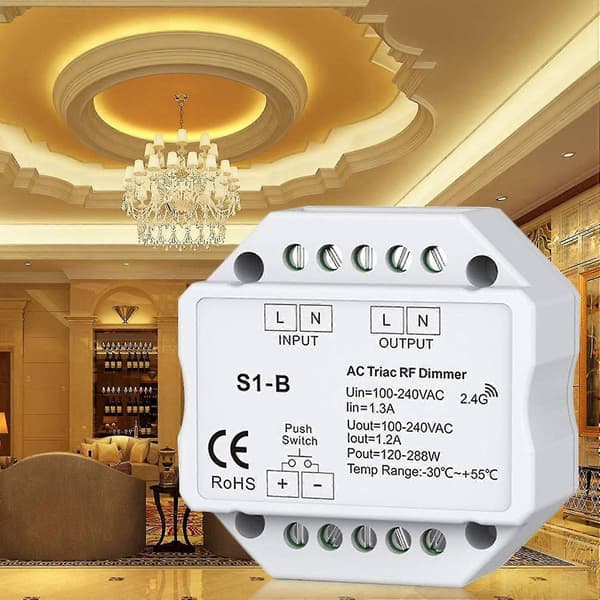 2x AC 110v - 220v S1-b LED Triac RF Lysdæmper Brug 2.4ghz Trådløs 120w-288w Tryk Lysdæmper LED Switch Con