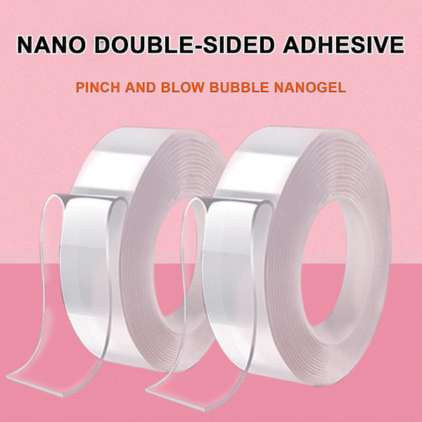 Opgraderet Nano Tape Boble Sæt, Dobbeltsidet Tape Plastik Boble, Elastisk Tape Ny 0.02cm*0.5cm*500cm