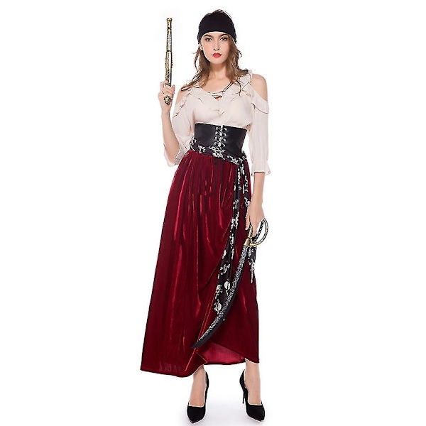 Pirates Of The Caribbean Kostume Elizabeth Cosplay Halloween Udklædning Karnevalskostume til Kvinder L