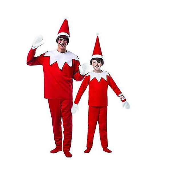 Voksne Børn Familie Jul Kostume Børn Rød Elver Cosplay Sæt Forældre-barn Dejlig Nytårsfest Cosplay Tøj boy 110cm