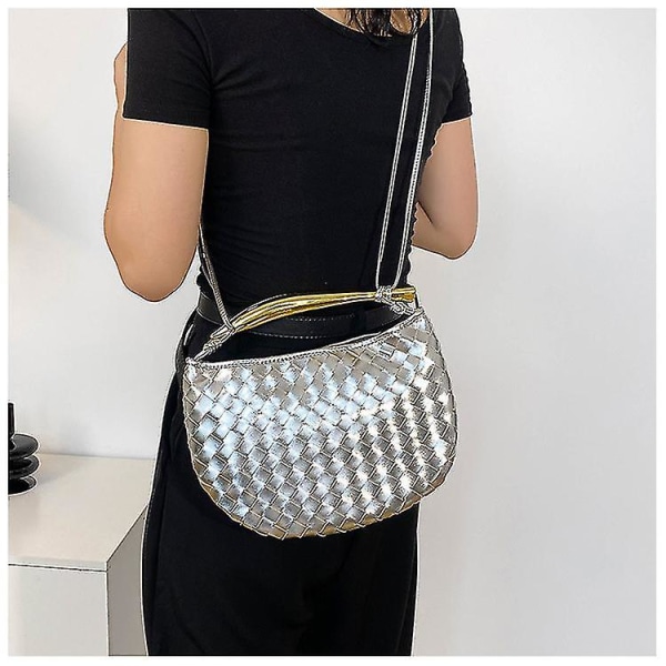 Mini Punottu Sardiinilaukku Naisten Olkalaukku Crossbody-laukku Käsilaukku B1679 Black