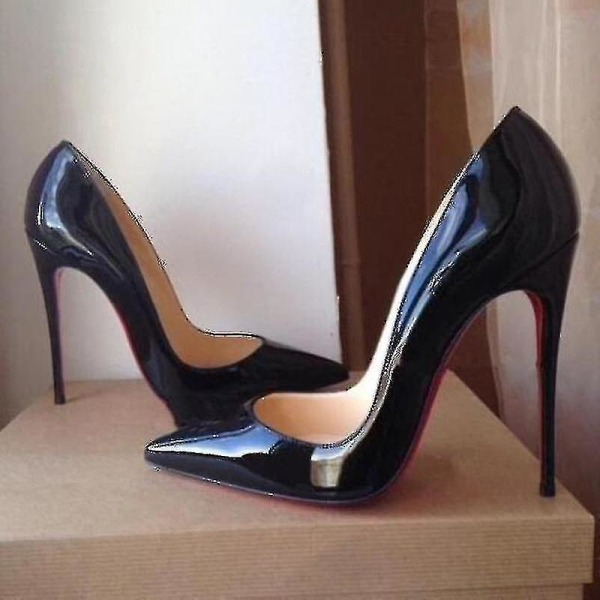 Sexy Røde Bunner Dame Pumps - Tynne Høyhælte Sko Med Spiss Tå (6cm/8cm/10cm) - Perfekt For Bryllup black 8cm 41
