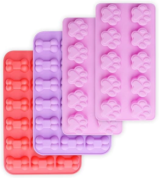 Sæt med 4 Non-Stick Silikonforme til Chokolade, Slik, Gele, I