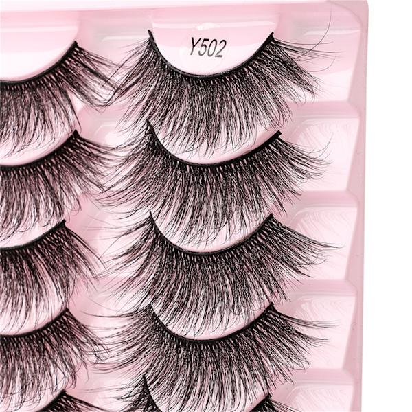 Nya fransar Mink Lösögonfransar Naturligt utseende Wispy Clear lash and Falska ögonfransar Fluffiga 3D Curly Strip Cat Eye Fransar B