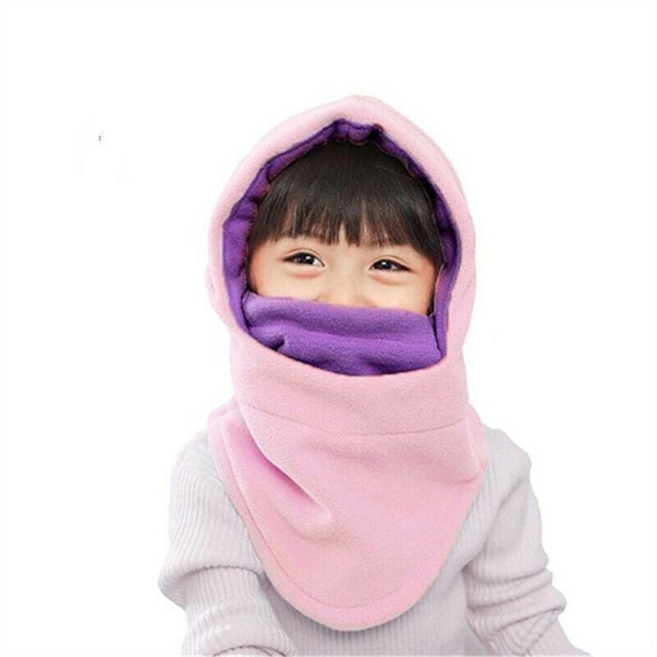 Barn Balaclava Mössa Skidmask Huva Vinter Full Face Halsvärmare Bekväm Fleece Termisk Pojkar Flickor qd