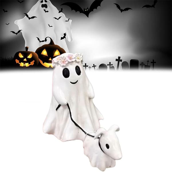 Halloween Spøgelse Hunde Statue Halloween Statuer Spøgelagtig qd B