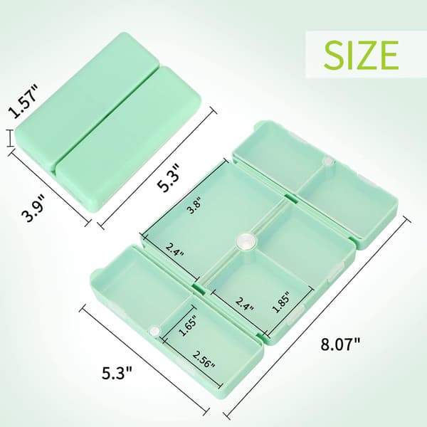 #10*7.2*2.5cm, 7-dagars pillerdoseringslåda, resepillerdoseringslåda, [Vikbar Desi#