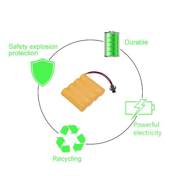 2 st Laddningsbara Ni-cd Aa Batterier 4.8v 700mah Pack För Rc Bil Leksaker Sm-2p Kontakt Js