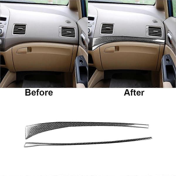 2 stk. karbonfiber deksel til passasjerens dashbord for 8. generasjon 2006-2011