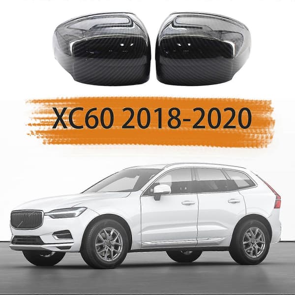 2X Kulfiber Sidespejlsdæksel til XC60 2018-2020 Bakspejlsdæksel