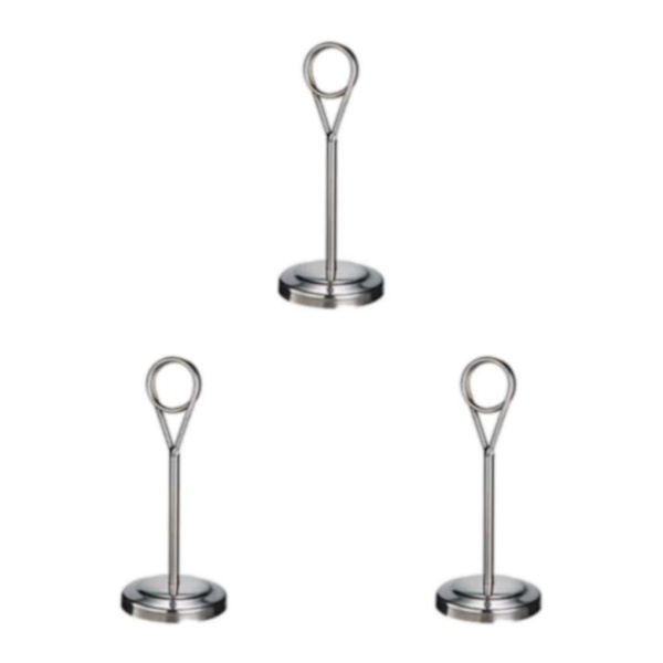 1/2/3/5 Bordnummerholder i rustfrit stål, skilteholder, fotostativ til Silvery 15cm 3PCS