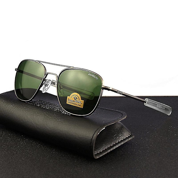 Top Army Randolph Re Solglasögon Glas Män Designer Solglasögon Körning RE-gun-green Size 55mm