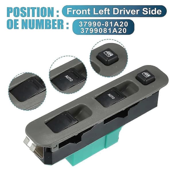 Bilskift til venstre forreste førerside Master Power Window Control Switch til Suzuki Jimny Fj 1998-2015 Carry Kasten 37990-81a01