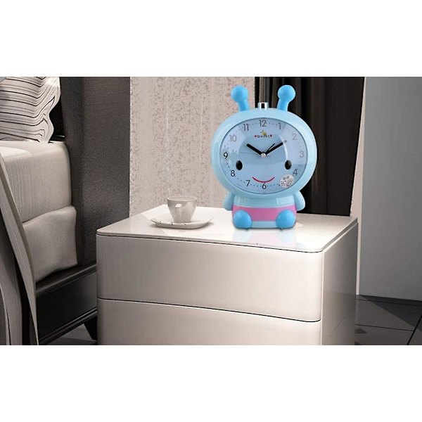 Bee Barnväckarklocka Scanning Mute Tecknad Snigel Väckning Dual Tone Alarm Clock, Lovely Alarm Clock, Blue qd
