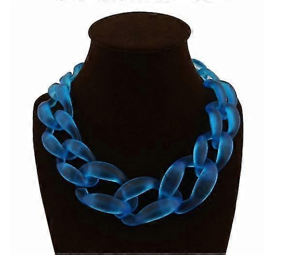 Vintage Resin Lackingone Akryl Krave Chunky Choker Statement Bib Kæde Halskæde Vedhæng