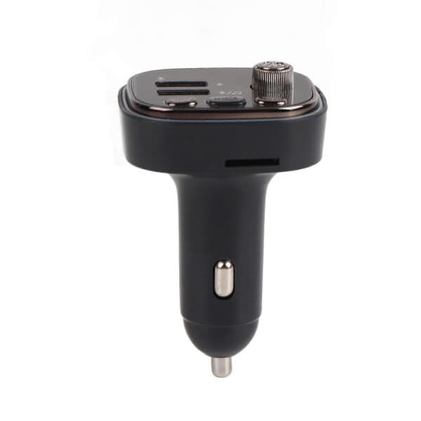 Bil Bluetooth-spiller 2 USB-porter Lader 7 fargelys FM-sender for håndfri samtale Svart