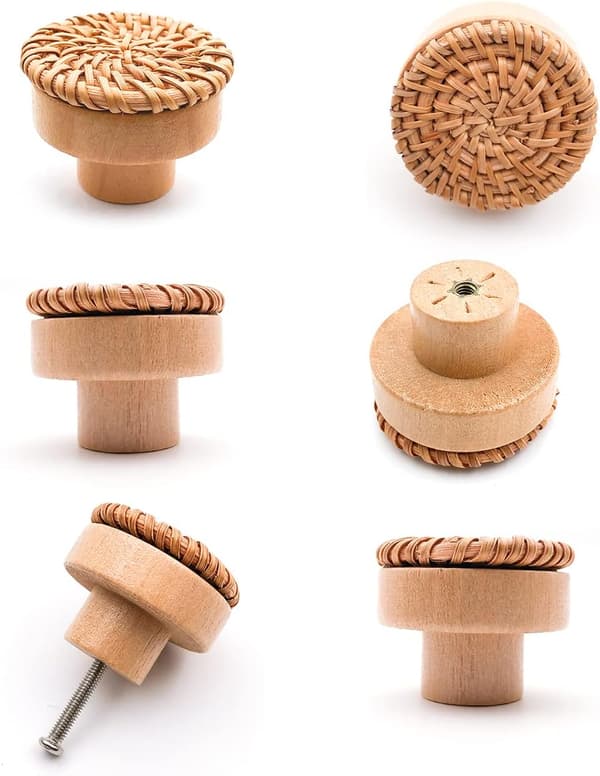 6 stycken Trä Möbelhandtag Trä Låda Handtag Möbel Knoppar