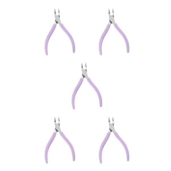 1/2/3/5 Rostfritt stål Nagelbandssax Anti För Slip Silikon Purple 11 x 6.8cm 5Set