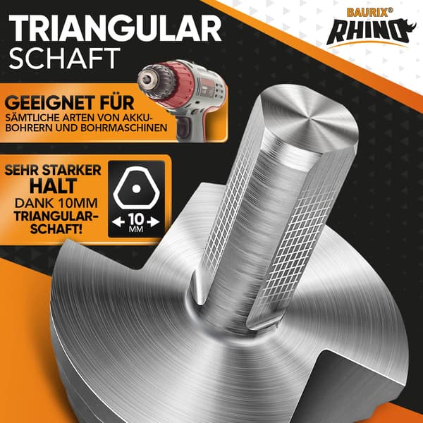 HSS trinnbor [? 5-35mm] - 10mm trekantet skaft - Ideelt for