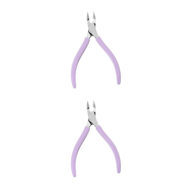 1/2/3/5 Rostfritt stål Nagelbandssax Anti För Slip Silikon Purple 11 x 6.8cm 2Set