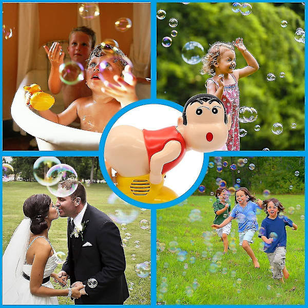 Bubbelmaskinleksak, den roliga automatiska pruttbubbelblåsaren - Pojkpinneblåsarmaskin med LED-blixtljus Bubbelmaskin Lätt att använda Xinda