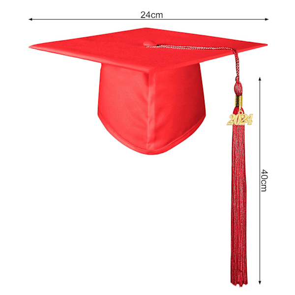 Examenmössa för vuxna med tofsar, enfärgad, blekningsbeständig, för gymnasiet, examen, cosplay-rekvisita Yellow